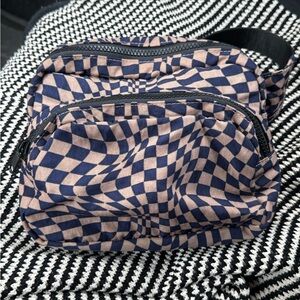 Baggu Indigo Trippy Checker Fanny Pack
